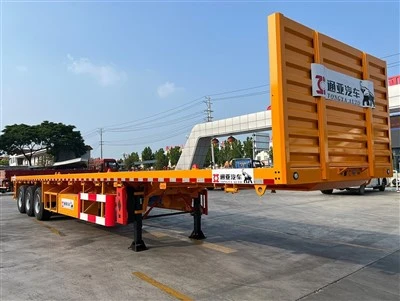 3 Axle Fuwa Flatbed Semi přívěs s žebříkem